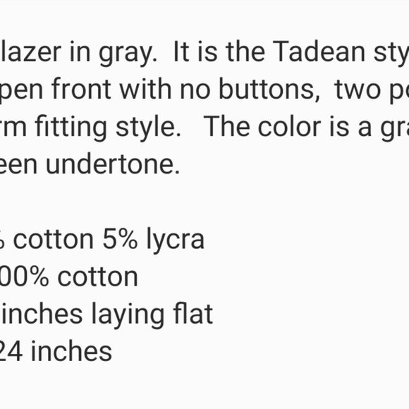 Theory Tadean gray open front form fitting blazer - Picture 9 of 9